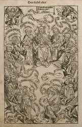 Gott in Herrlichkeit mit Heiligen, Illustration aus dem 